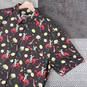 RSVLTS‎ x Justin Warner Space Cowboy Astronaut UFO Button Down Shirt Mens Medium